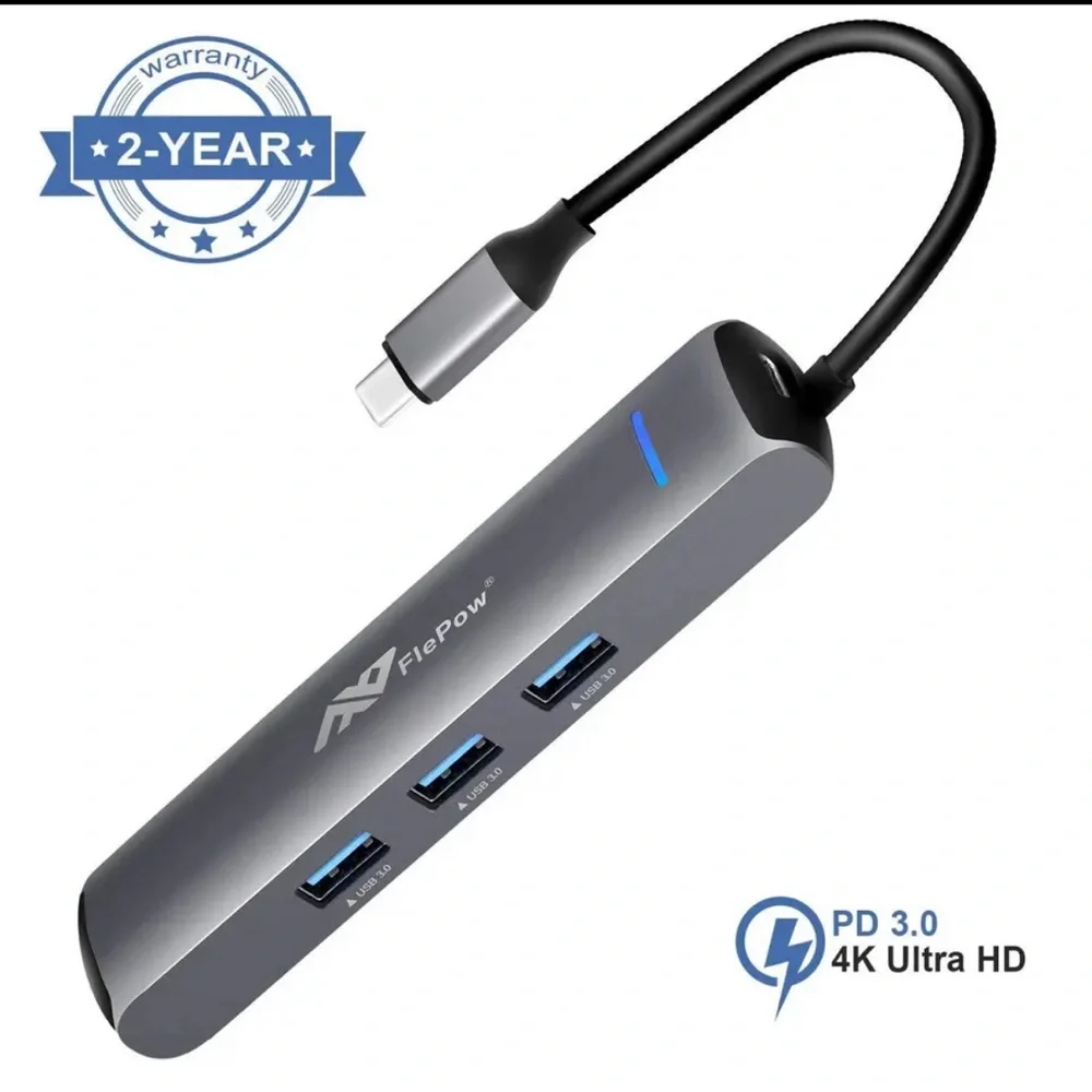 USB C Hub Multiport Adapter 6 in 1 Premium Dongle PD Charging Port 4K HDMI Outpu